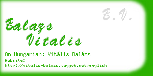 balazs vitalis business card