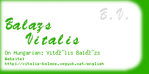 balazs vitalis business card